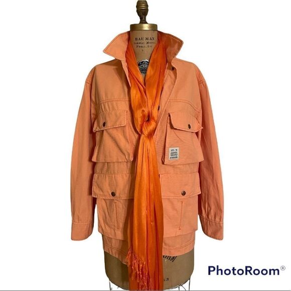 Urban Outfitters Derek Snap Button Utility Jacket and Scarf - Picture 1 of 13